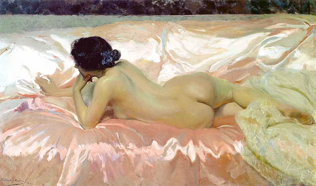 Female Nude (Clotilde Garcia del Castillo) in Detail Joaquin Sorolla
